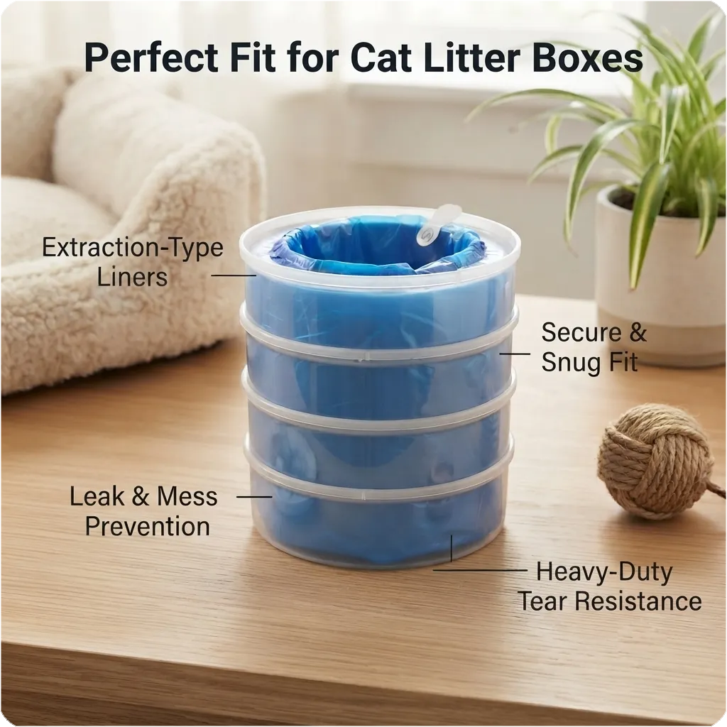 Cat Litter Box Garbage Bags Refill for LitterLocker - Scented & Leak-Proof Waste Disposal Bags