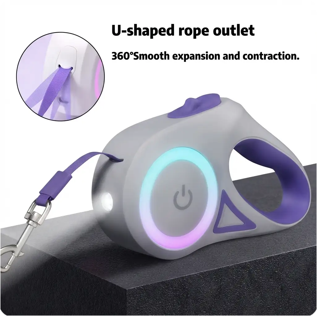 LED Retractable Dog Leash with light for Puppies Small Medium big Dogs Cats Pet Harness straps collar Accessories 3m 5m roulette